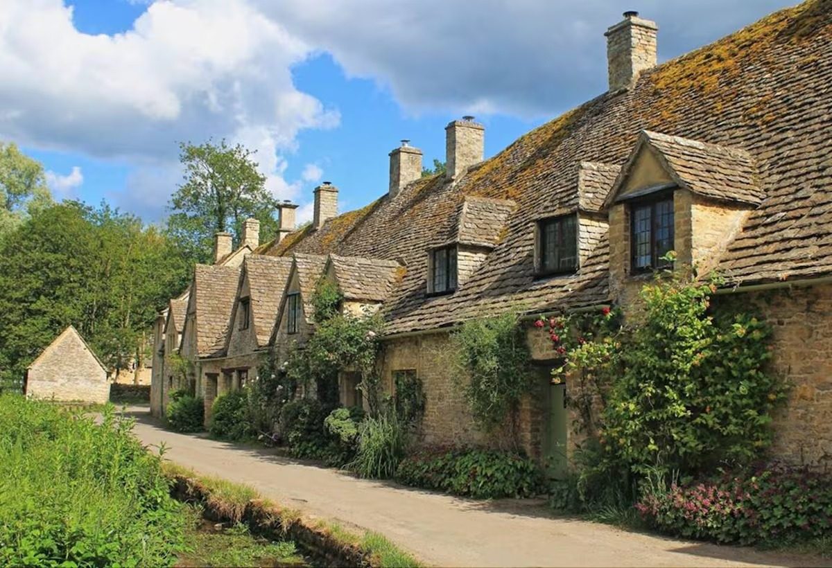 Wide view of Arlington Row on a sunny day